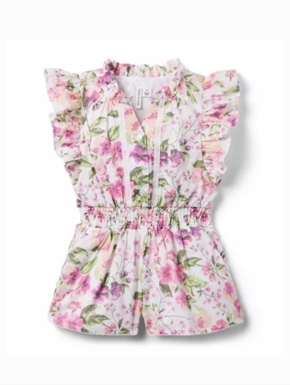 Janie and Jack Garden Getaway Floral Romper Size 14